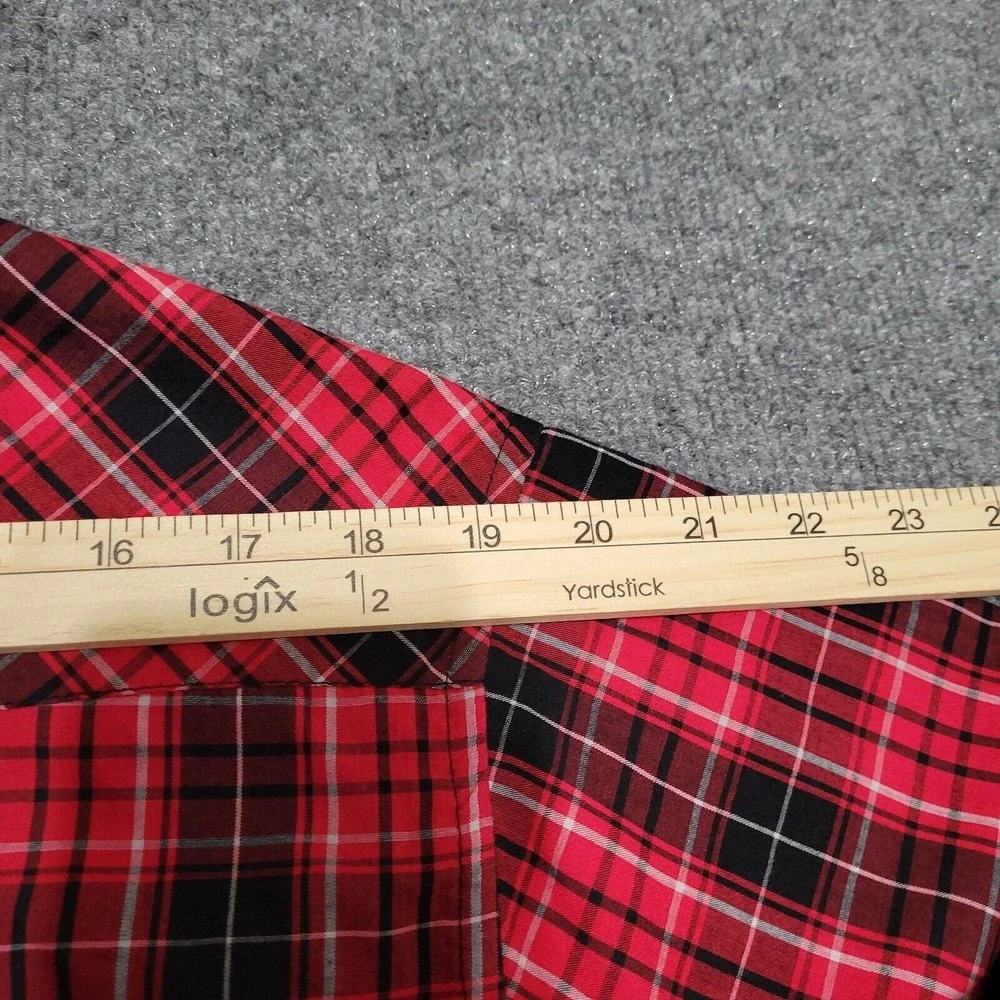 Wrangler Shirt Mens XL Pearl Snap Red Plaid Double Sawtooth Pocket Rodeo Western